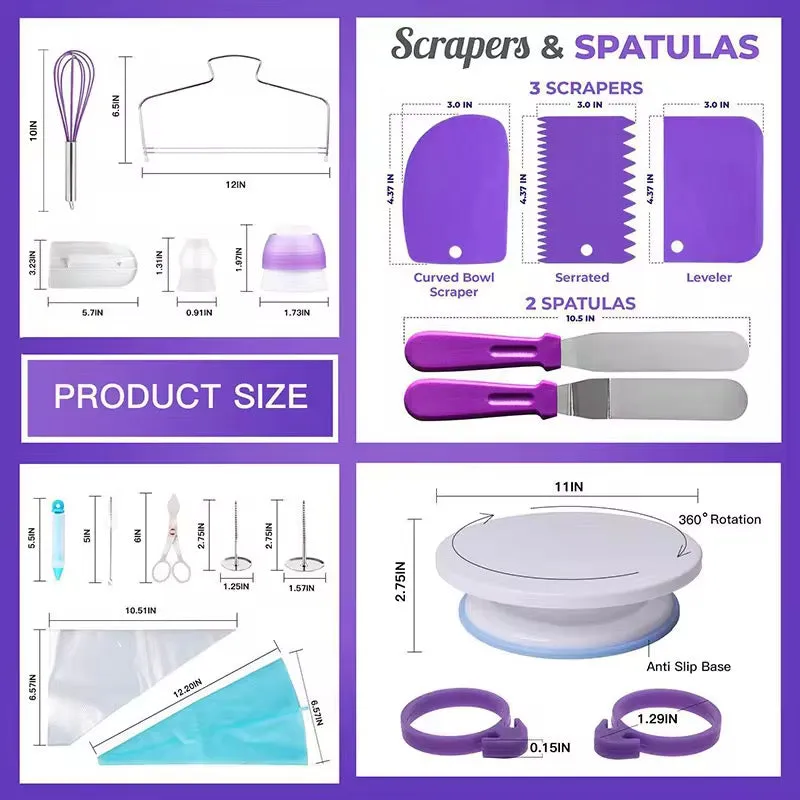 طقم لوازم تزيين الكعكة الدوارة -  Rotating Cake Decorating Supplies Kit