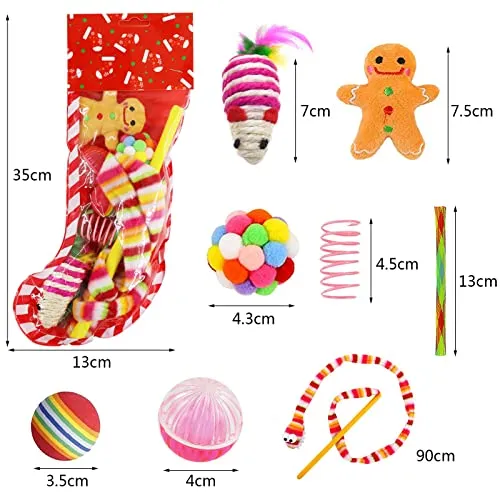 10 Piece Cat Toy Set, Toy Interactive Cat Ball Toy Mice Toy Cat Teaser Wand