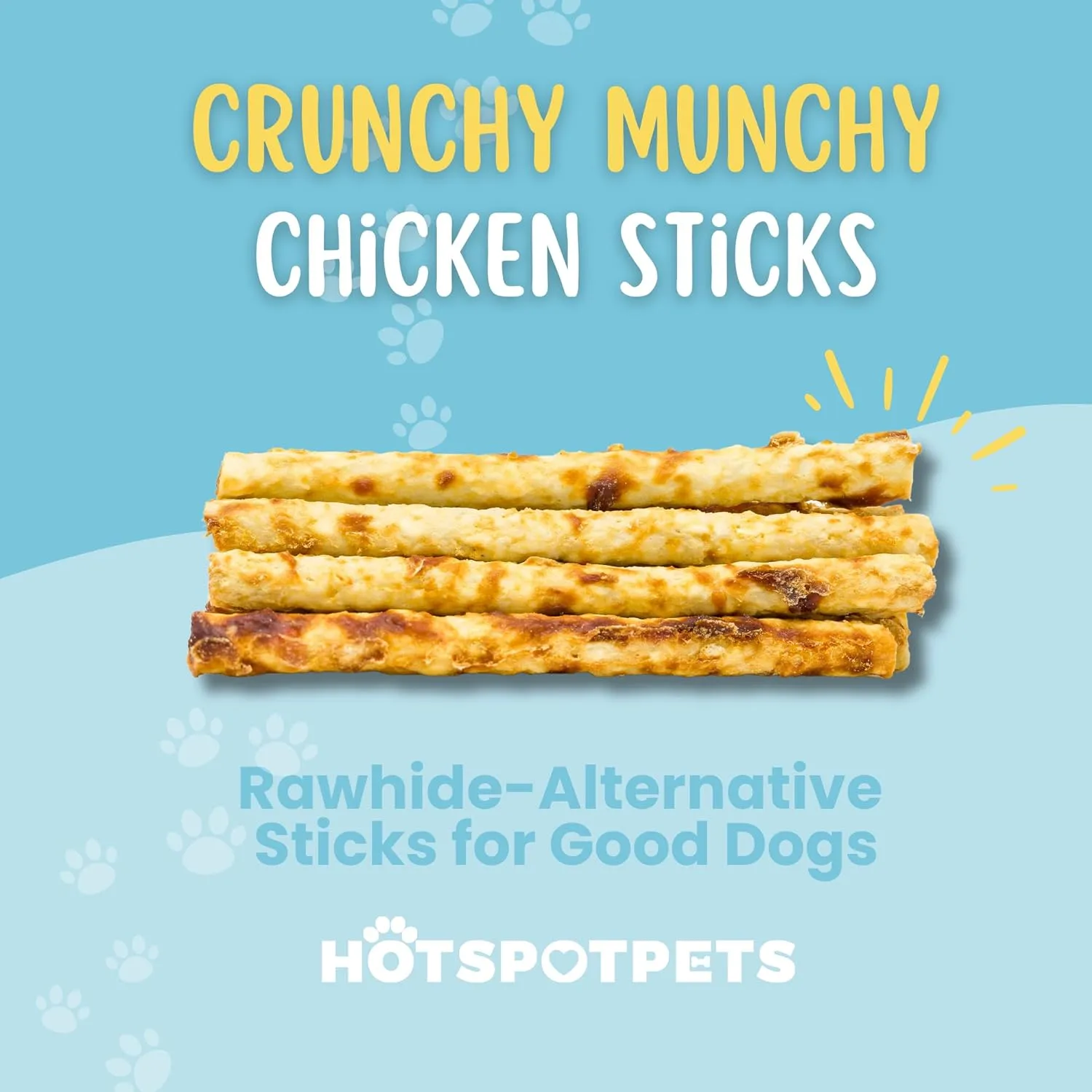 6" Rawhide Alternative Chicken or Beef Flavored Sticks for Small & Medium Dogs