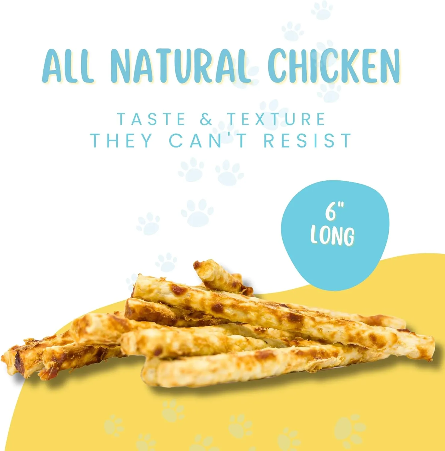 6" Rawhide Alternative Chicken or Beef Flavored Sticks for Small & Medium Dogs