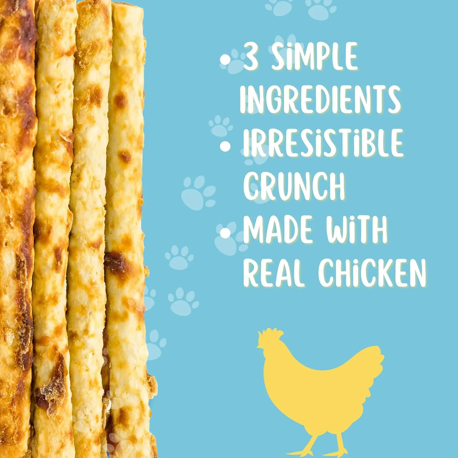 6" Rawhide Alternative Chicken or Beef Flavored Sticks for Small & Medium Dogs