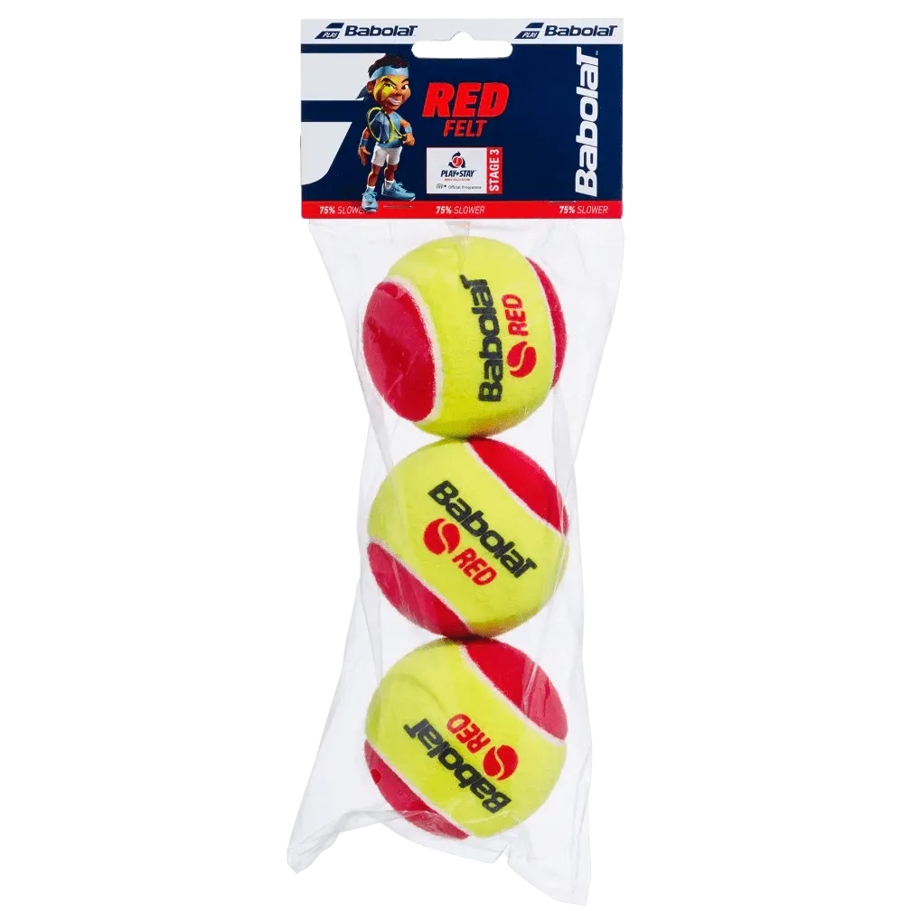 Babolat Red Felt X3 Yellow Tennis Balls