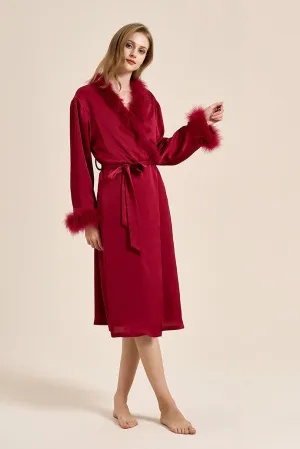 Bettie Page Lilac Feather Robe