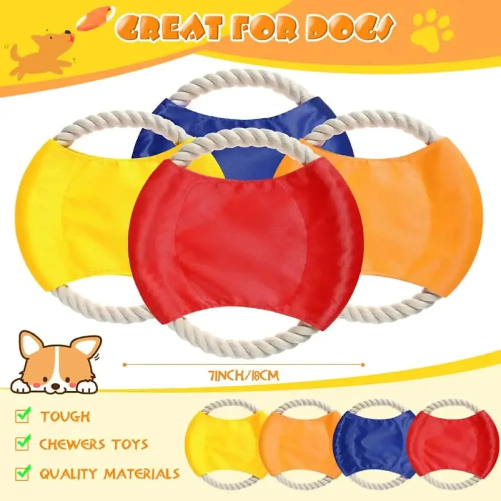 Bite-resistant Durable Cotton Flying Discs Dog Rope Toy for Large Medium Small Pet