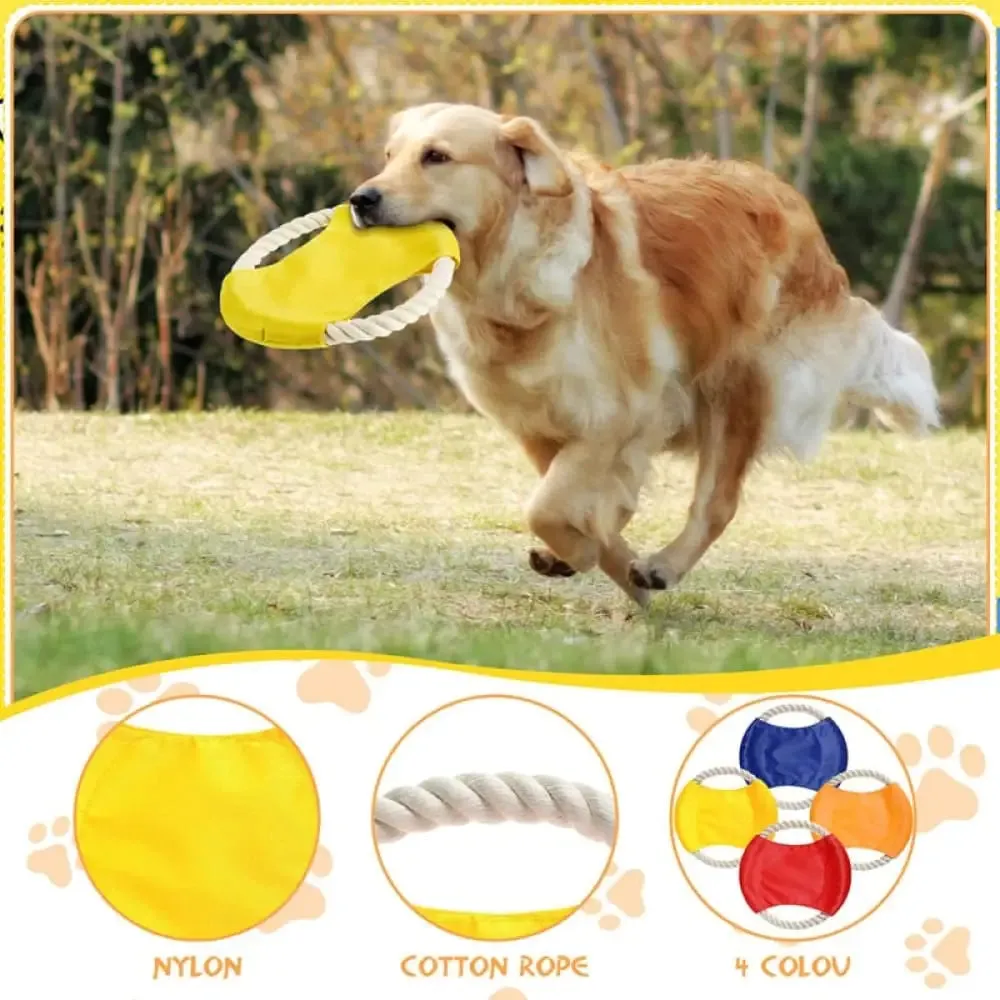 Bite-resistant Durable Cotton Flying Discs Dog Rope Toy for Large Medium Small Pet