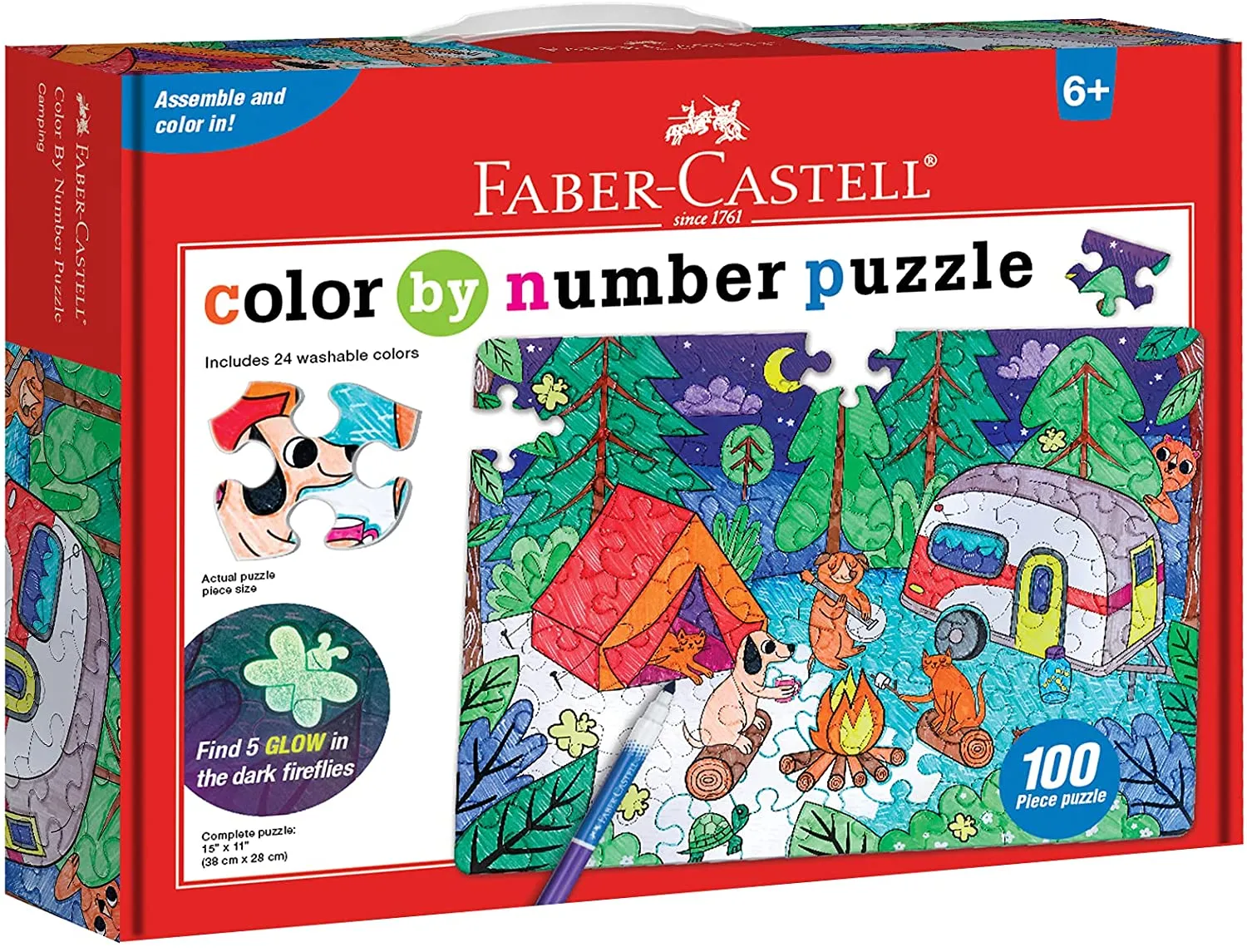 Creativity for Kids 14358 Color By Number Puzzles-Camping