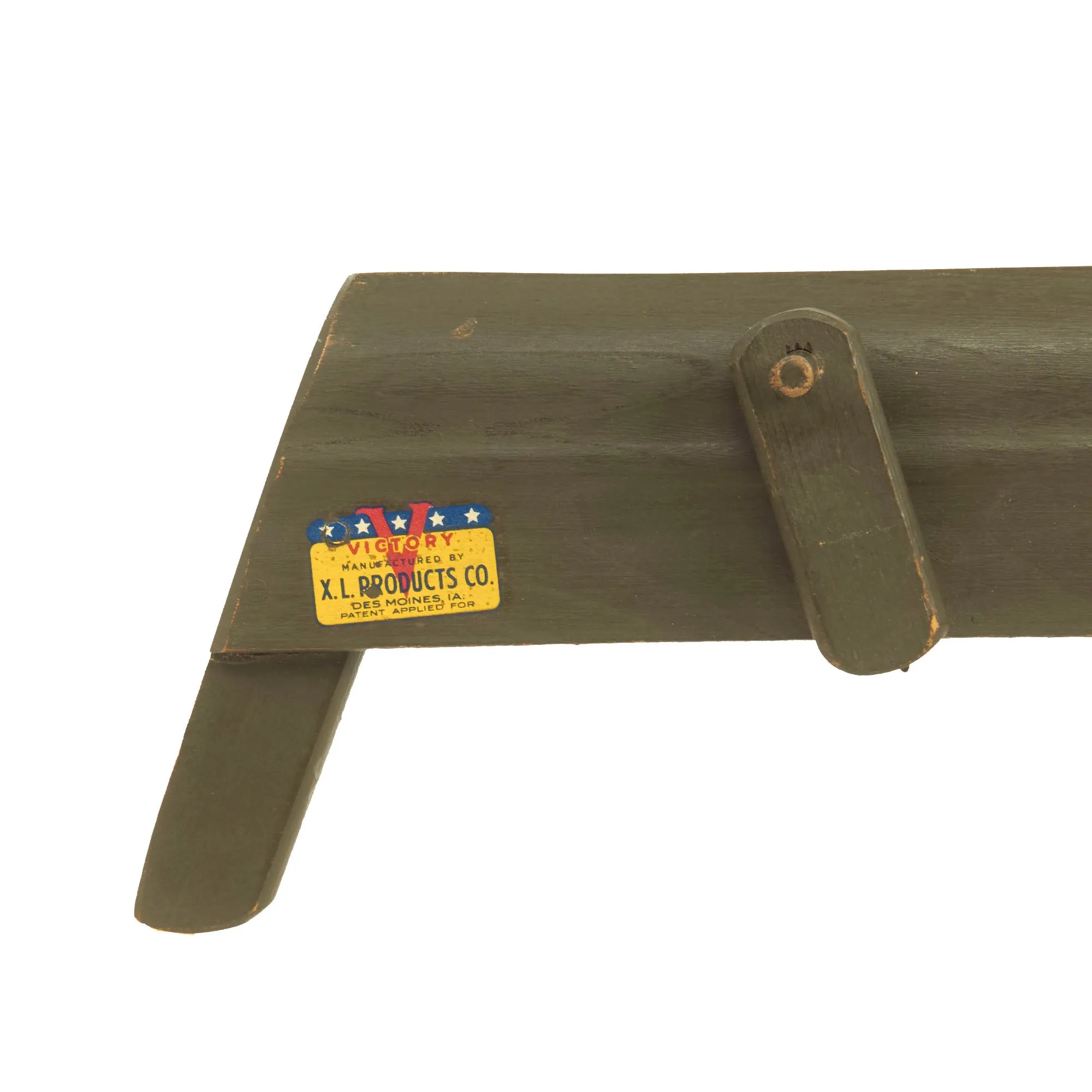 Original U.S. WWII Homefront "Victory" Wooden Toy Machine Gun by X.L. Products Co. with Mount