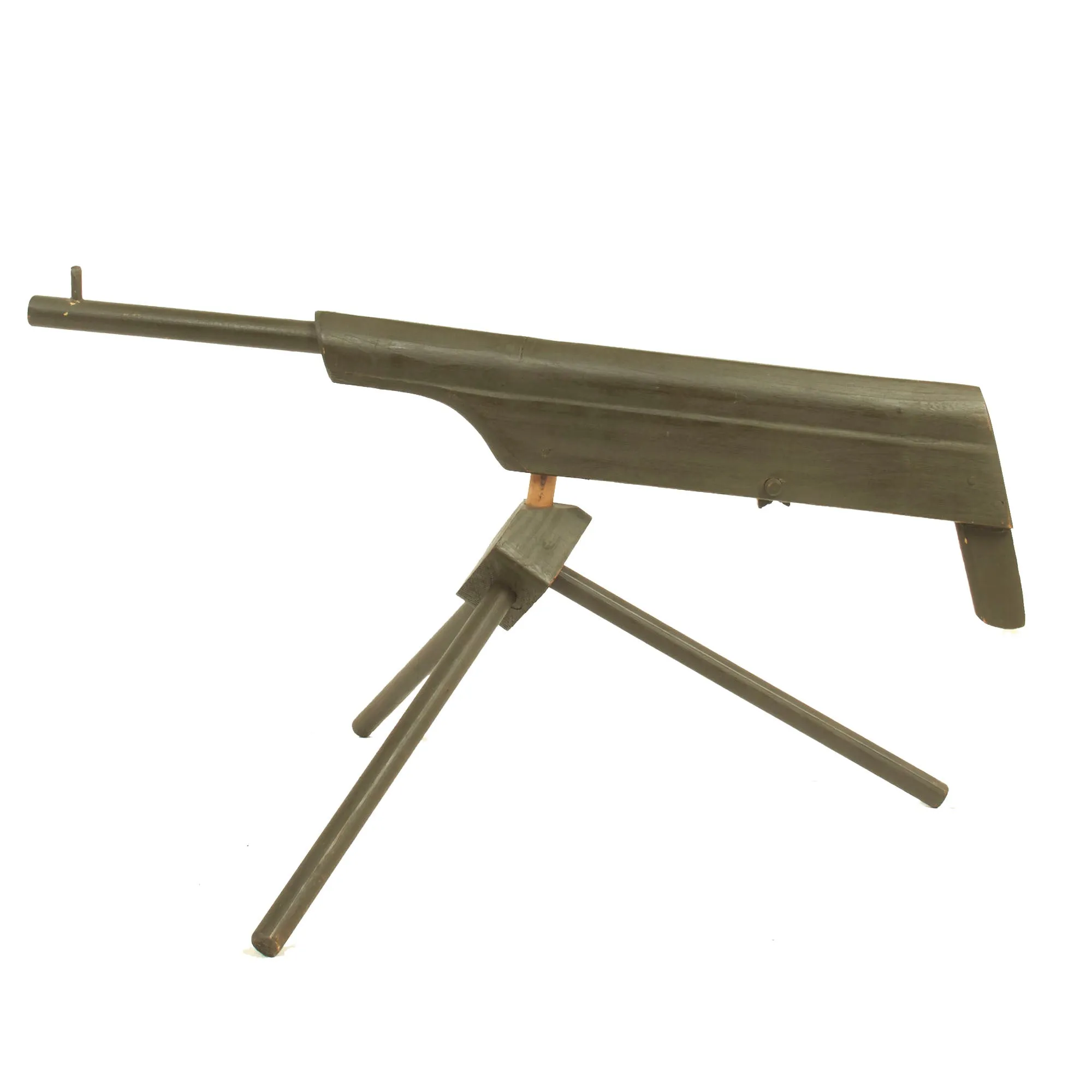 Original U.S. WWII Homefront "Victory" Wooden Toy Machine Gun by X.L. Products Co. with Mount