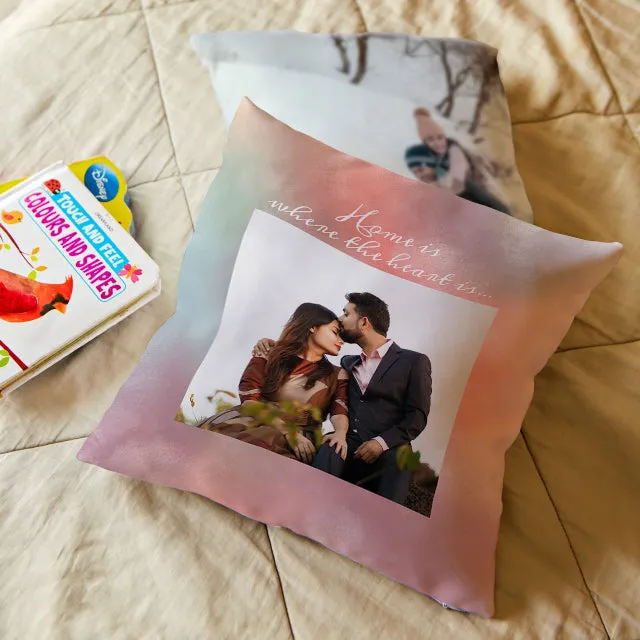Personalised Photo Cushions - Home Is Where The Heart Is